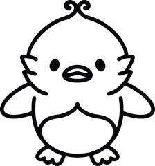 Obraz premium cute bird illustration in simple line style