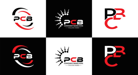 PCB logo. P C B design. White PCB letter. PCB, P C B letter logo design. Initial letter PCB letter logo set, linked circle uppercase monogram logo. P C B letter logo vector design.	
