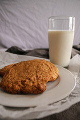 Rustic milk and cookies