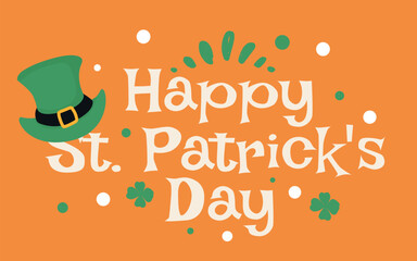 Fototapeta premium Happy St. Patrick's day. Pattern design for logo, banner, poster, greeting card, party invitation. Vector illustration on isolated background