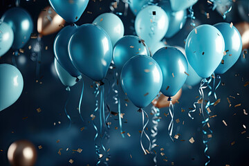 Golden and blue baloons