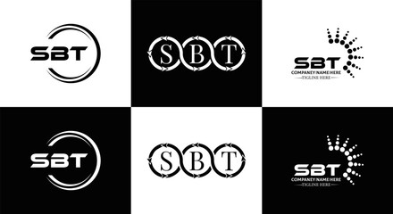 SBT logo. S B T design. White SBT letter. SBT, S B T letter logo design. Initial letter SBT letter logo set, linked circle uppercase monogram logo. S B T letter logo vector design.	
 - obrazy, fototapety, plakaty