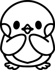 cute bird illustation in simple line style