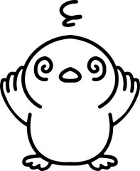cute bird illustation in simple line style