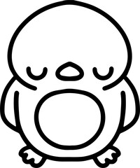 cute bird illustation in simple line style