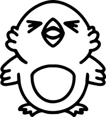 cute bird illustation in simple line style