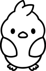cute bird illustation in simple line style
