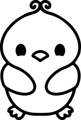 cute bird illustation in simple line style