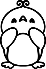 cute bird illustation in simple line style