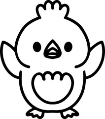Obraz premium cute bird illustation in simple line style