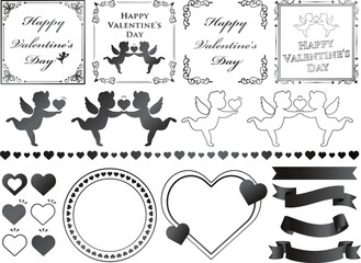 高級感のあるバレンタインデーの装飾セット　ブラック