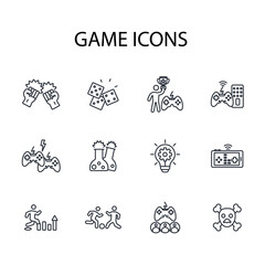 Game icon set.vector.Editable stroke.linear style sign for use web design,logo.Symbol illustration.