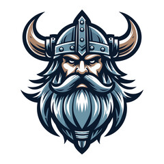 Viking head face vector illustration template, suitable for t shirt design, logo design, tattoo many more. Design isolated on white background