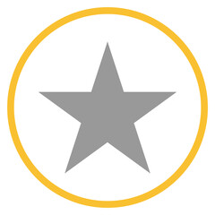 Obraz premium Button grau orange mit Stern Icon: Favorit oder Auszeichnung