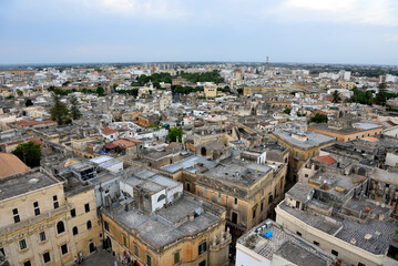 panorama seen from the top of the bell tower can be reached by lift Lecce Italy
