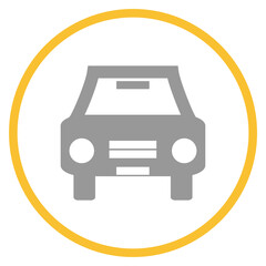Button grau orange mit Auto Icon: Verkehr oder Mietwagen