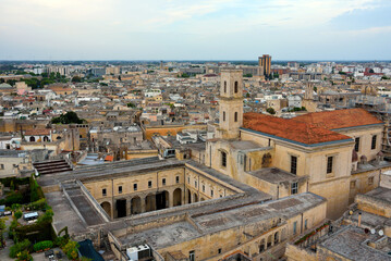 Fototapeta na wymiar panorama seen from the top of the bell tower can be reached by lift Lecce Italy