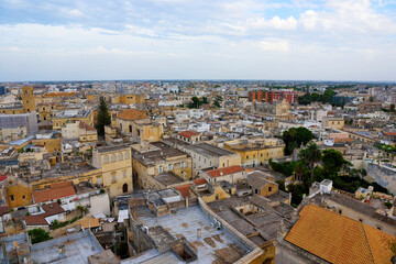panorama seen from the top of the bell tower can be reached by lift Lecce Italy
