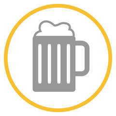 Button grau orange mit Bier Icon: Biergarten