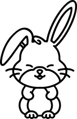 Cute Rabbit Simple Cartoon