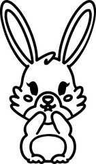 Cute Rabbit Simple Cartoon