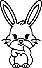 Obraz premium Cute Rabbit Simple Cartoon