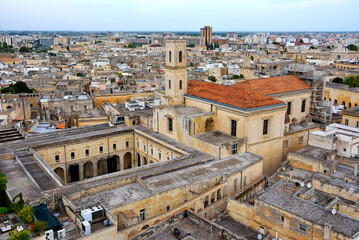 panorama seen from the top of the bell tower can be reached by lift Lecce Italy