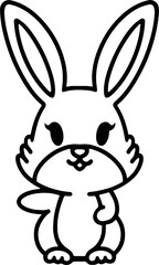 Fototapeta premium Cute Rabbit Simple Cartoon