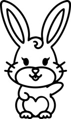 Obraz premium Cute Rabbit Simple Cartoon