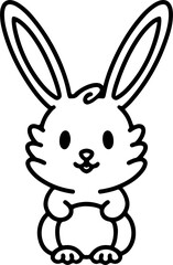 Cute Rabbit Simple Cartoon