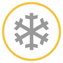 Button grau orange mit Glatteis Icon: Frost oder Winter