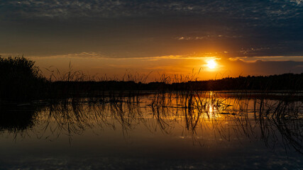 The Great Russian Volga River and its banks.