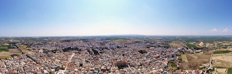 Fototapeta premium Aerial view of Canosa di Puglia town located in the province of Barletta, Andria, Trani, Italy