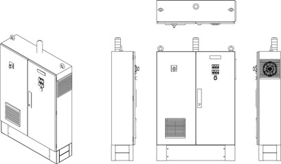 Vector sketch illustration of control panel design of multi-storey building