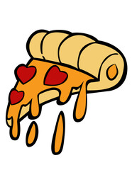 Love pizza slice  heart shaped pepperoni