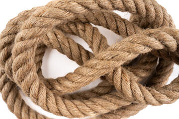 Thick rope on white background