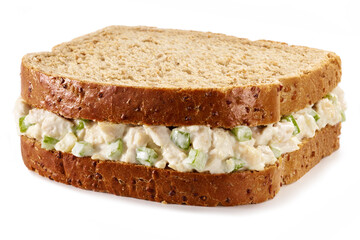 Fototapeta na wymiar Chicken Salad Sandwich on Wheat