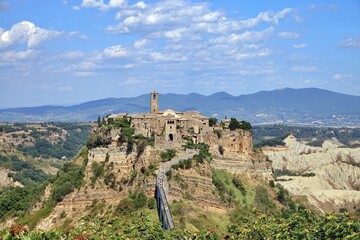 Civita di Bagnoregio, medieval abandoned village on the mountain of Viterbo province, Italy