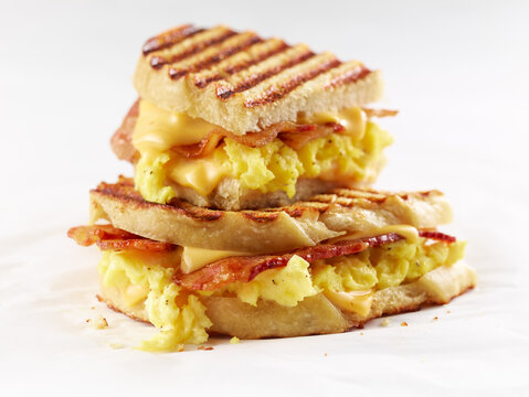 Bacon Egg and Cheddar Breakfast Panini 