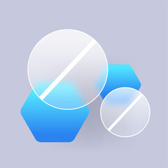 Glass icon of Medicine pills. Simple pill glass morphism vector symbol.