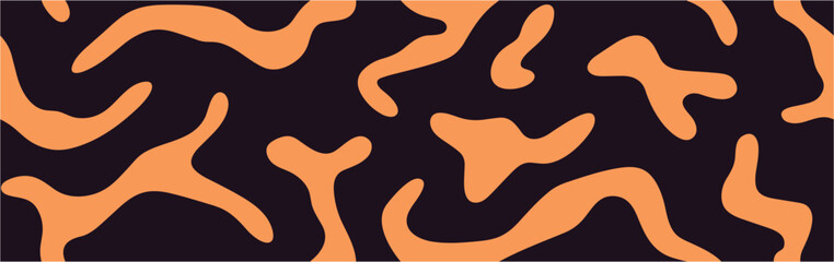 Animalistic vector. Abstract background with cute wavy line pattern. Seamless pattern with flowing continuous shapes. Doodle background.