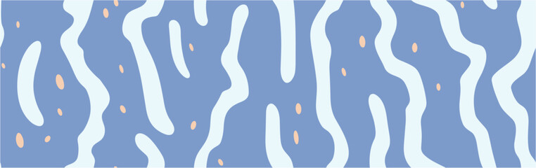 Seamless pattern: smooth elements like clouds. Marine Chaotic Doodles. Quiz seamless pattern. Hand drawn. Abstract seamless pattern.