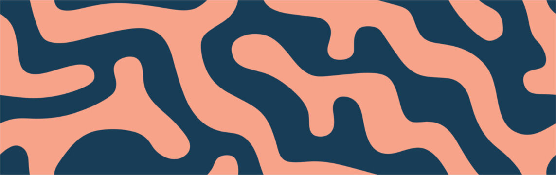 Vector. Seamless print. Tiger print. Groovy pattern, cover, poster in 60s or 70s style. Abstract retro groovy 70s 90s texture background.