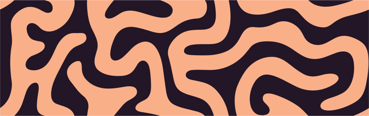 Simple background with cute wavy line pattern. Digital image with a psychedelic stripes. Curvy and wavy backdrop. Vector illustration. Seamless.