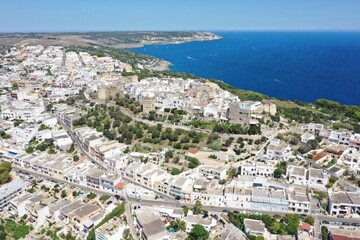 Fototapeta na wymiar Aerial view of Castro village near Castro Marina. Lecce, Salento, Puglia, Italy