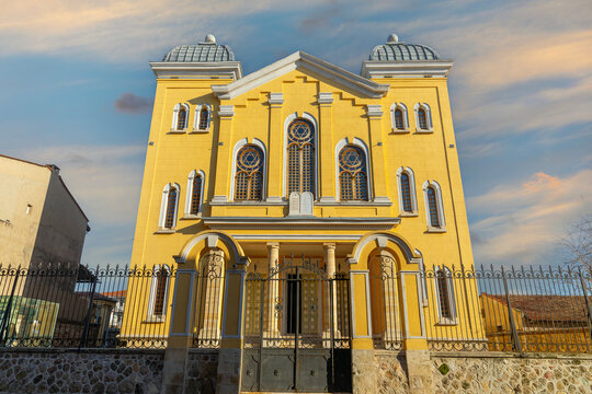 Great Synagogue exterior (edirne buyuk sinangog) view in Edirne City of Turkey.