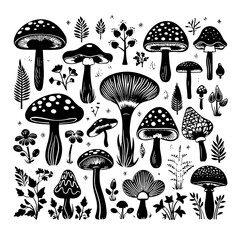 mushroom svg, mushroom png, mushroom illustration, mushroom vector, mushroom, mushroom clipart, jungle svg, forest, t shirt ,mushroom, fungus, nature, vector, food, illustration, autumn, isolated, for