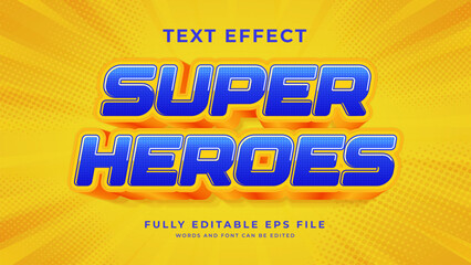 Fototapeta premium Editable super heroes text effect