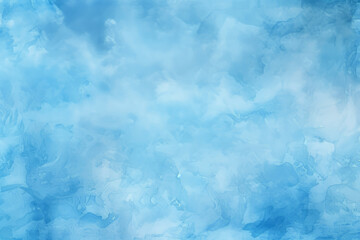 Obraz premium blue paint watercolor background, atmospheric color washes, with light turquoise and dark sky-blue, monochromatic. Watercolor cloud texture