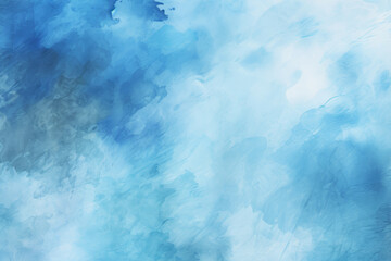 blue paint watercolor background, atmospheric color washes, with light turquoise and dark sky-blue, monochromatic. Watercolor cloud texture